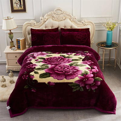 Utopia Bedding Sherpa Bed Blanket Twin Size Plum 480GSM Plush