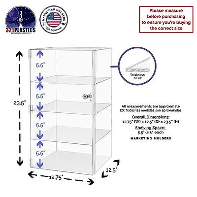 Acrylic Locking Vertical Cabinet with Keys 12 x 12 x 16 Clear Countertop  Hinged Swing Door Locker for Retail Products and Convenience Stores