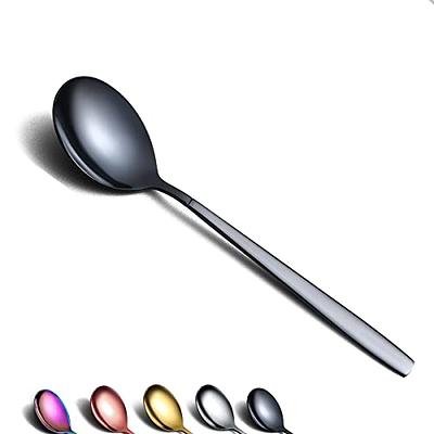 BNAZIND Kunz Spoons Cooking Spoons 18/10 Stainless Steel Titanium Shiny  Purple Basting Spoon - 9 Inches Plating Spoons - Daily Chef Spoons -  quenelle