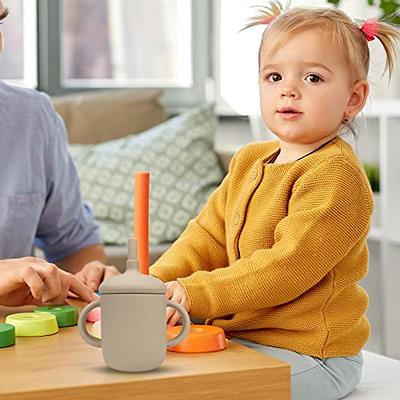 Toddler Cup Silicone Training Cup Sippy Cup with Straw Spill Proof