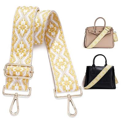 Ballyo Purse Strap Replacement Crossbody Adjustable Leather Bag Strap with  Vintage mbroidery Crossbody Bag Straps