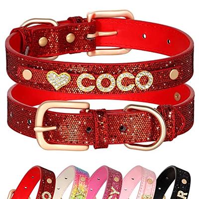 Babole Pet Hot Pink Dog Collars for Medium Dog,Cute Corduroy Medium