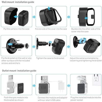 Outlet Wall Mount for Blink Sync Module 2, Mounting Bracket Holder with  Short Cable for All-New Blink Outdoor Indoor Home Security Camera Sync  Module