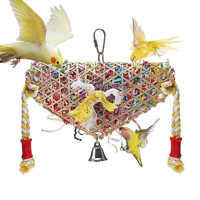 Jusney Bird Rope Perches, Parrot Toys 33 Inches Rope Bungee Bird Toy (33 Inches)