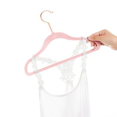 MIZGI Premium Kids Velvet Hangers (Pack of 50) with Copper/Rose Gold Hooks,Space  Saving Ultra