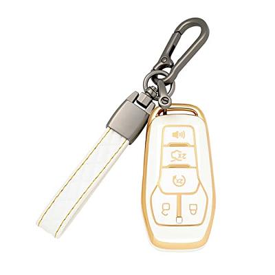 Gematay for Ford Key Fob Cover with Keychain Lanyard, Soft TPU Key Fob  Protector Compatible with Ford Edge Escape Expedition Explorer Fusion  Mustang