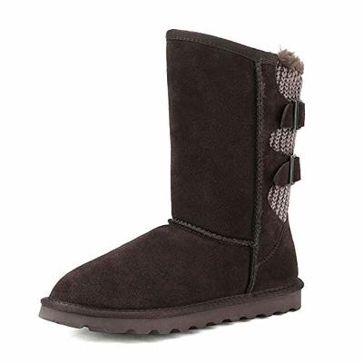 SHIBEVER Winter Snow Boots for Women: Black Warm Fur