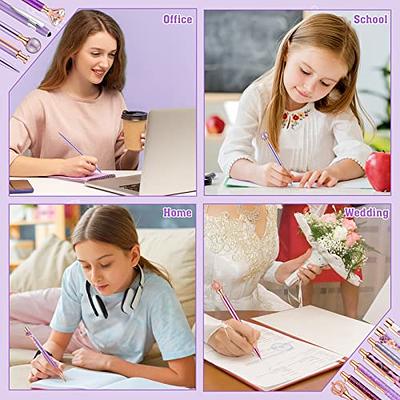 7 Pcs Fancy Pens for Women Cute Pens Sparkly Glitter Pens with 10 Pcs Black  Ink Refills Pretty Pen Gifts Journaling Pens for Girls Office School