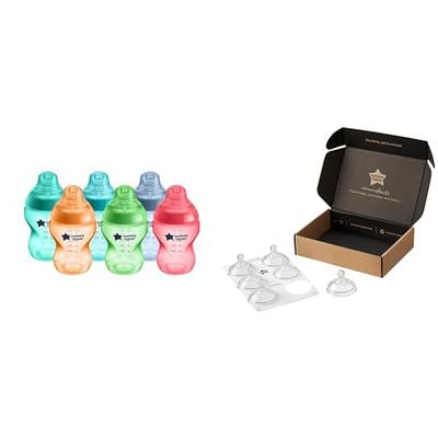 Tommee Tippee Anti-Colic Baby Bottles, Slow Flow Breast-Like Nipple and  Unique Anti-Colic Venting System, 9oz, 4 Count, Clear