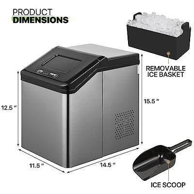 COSTWAY 2 in 1 Countertop Ice Maker Built-in Water Dispenser, 48LBS per  Day, S/M/L Size Ice Cube, 5LBS Ice Storage Basket, Fast 6 Mins, Stainless