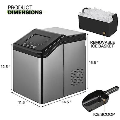 LifePlus Portable Countertop Ice Maker Machine 26 LBS 7 Minutes Self  Cleaning Small for Home Bar RV, Black 