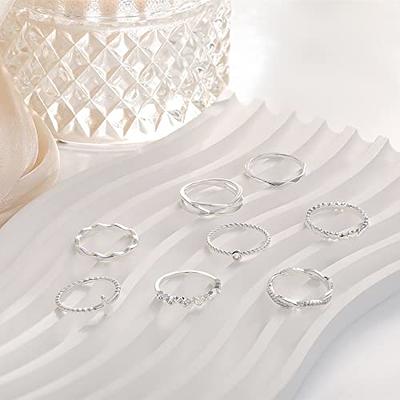 Jewelry For Women Rings Women's Rings Silver Rhinestone Rings Women's Rings  Shiny Rings For Womens And Mens Cute Ring Pack Trendy Jewelry Gift for Her  - Walmart.com