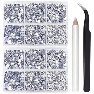 Queenme 2mm Small Rhinestones for Nails Flat Back Glass Nail Crystals for  Crafts Eye Makeup, Round Flatback Stones Shiny No Dull Gems Sparkly Diamond