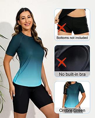 Halcurt UPF 50+ Tops for Women Swimwear Top Only UV Blocking Swim Shirts  Ombre Green L - Yahoo Shopping