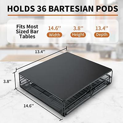 Storage Drawer for Bartesian Pods Cocktail Pod Metal Black/36 Pods