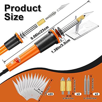 Honoson 30 Pieces Electric Hot Knife Cutter Tool, 20 Pieces Blades, 3  Pieces Blade Holders, 2 Pyrography Blades, Metal Stand Hot Carving Knife  for Cutting Carving Soft Thin Foam Cloth Stencil - Yahoo Shopping