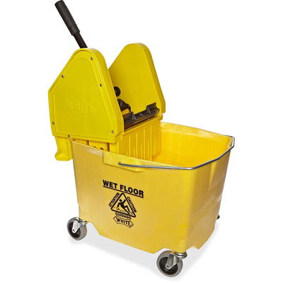 HB Smith 24 Qt. Wheeled Mop Bucket with Wringer and Removable Divider  24QSPW - The Home Depot