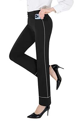 PUWEER Stretchy Women's Dress Pants, Pull on Yoga Dress Pants for