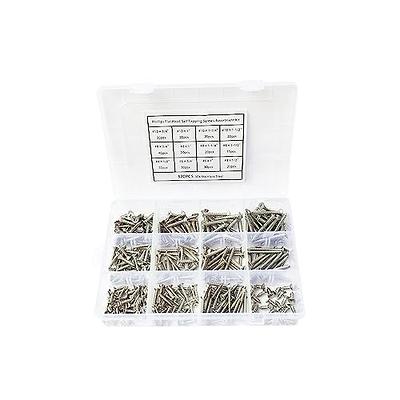 HanTof 750pcs Silver Tiny Screws for Electronics, M1, M1.2, M1.4, M1.5, M1.7 Very Small Phillips Pan Head Self Tapping Screws