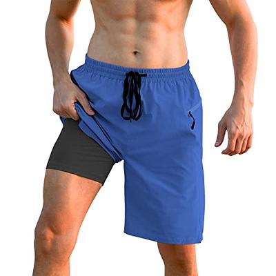 techcity Mens Swim Trunks with Compression Liner 2 in 1 Quick Dry Bathing  Suit Swim Shorts Boxer Brief Liner : : Clothing, Shoes 