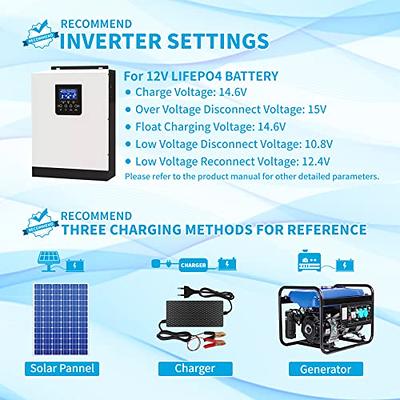 12V 100AH LiFePO4 / inverter Deep Cycle Lithium Battery for RV Marine  Off-Grid