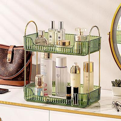 FSyueyun 2-Tier Makeup Shelf Organizer, Bathroom Countertop Organizer  Vanity Tray Dresser Counter Cosmetics Skincare Perfume Storage, Spice Rack