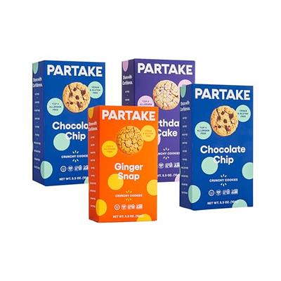  Partake Crunchy Cookies - Chocolate Chip, 4 Boxes, Vegan &  Gluten Free