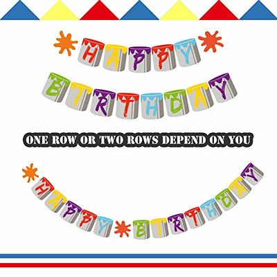 Slime Happy Birthday Banner Slime Painting Banner Pennant for