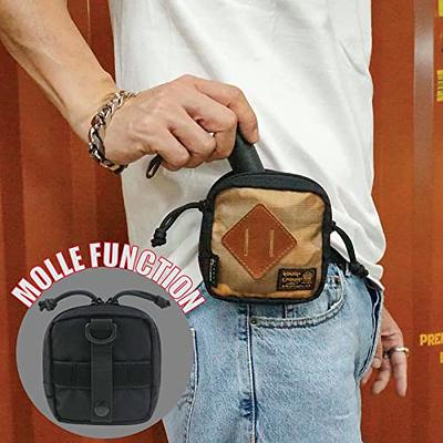 Front Pocket Wallet with Zippers - Small Coin Purse Tactical Wallet Nylon  Minimalist Wallet for Men Women 