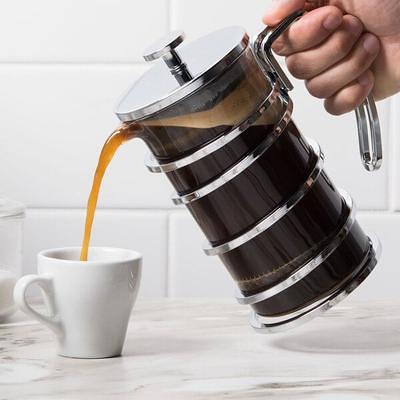 Acopa 33 oz. Glass / Silver French Coffee Press