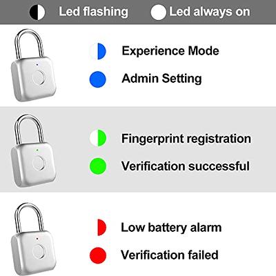 eLinkSmart Fingerprint Padlock Gym Locker Padlock Keyless USB Charging  (Silver) - elinksmart