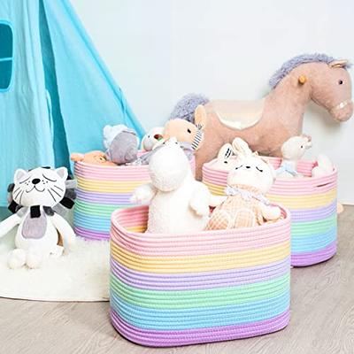 laughbird Cube Shelf Small Storage Baskets for Organizing Cotton Rope  basket|Woven Baskets for Storage Shelf|Decorative Basket & Closet Baskets  for