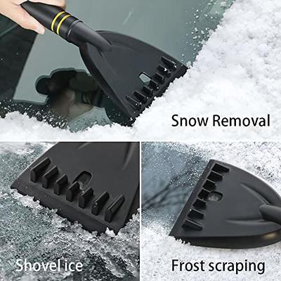 Tuffiom Snow Pusher Shovel for Driveway with Wheels, 29 Wide Heavy Duty Push Snow Plow Shovel, Wheeled Rolling Snow Shovels for Snow Removal
