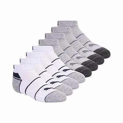 Puma Women's Low Cut Cushioned Socks (9-11 Sock / 5-9.5 Shoe, White/Grey)