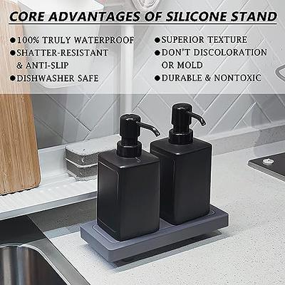 Pedestal Soap Dish, Acrylic Soap Tray for Kitchen, Soap Bottle Riser Stand  for Kitchen Sink, Bathroom, Black
