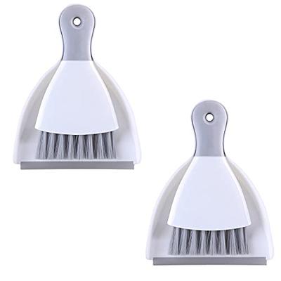 Dustpan and Brush Set - Nesting Design - Compact Storage - Comfortable Non-Slip Handle - Odor Resistant - Cleaning Floors, Counters, Tables, Bathroom