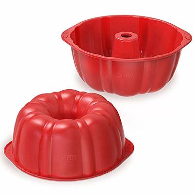 Boxiki Kitchen Silicone Pound Cake Pan, Non-Stick Fluted Cake Pan with  Heavy Grade Steel Frame & Handles | Perfect Cake Molds for Baking Cake,  Jello