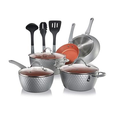 Copper Cast 10 Piece Pots and Pans Set with Ultra Nonstick Diamond