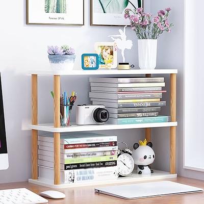 ShellKingdom Desk Shelf Organizer, 2 Tier Desktop Shelves, Adjustable  Bookshelf Storage Rack and Office Cubicle Decor for Tabletop, School,  Office