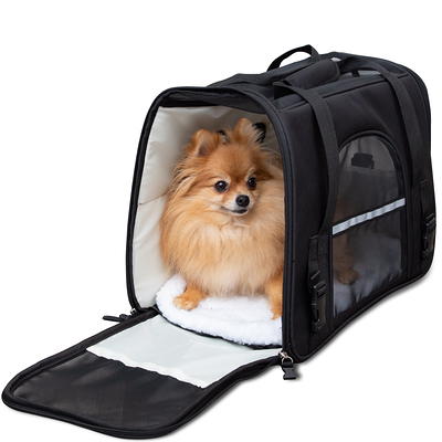 AutumnStory Cat Carrier, Pet Carrier Airline Approved, 2 Sides Expandable  Dog Carrier, Soft-Sided Collapsible Dog Travel Bag with Removable Fleece  Pad