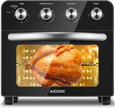 Moosoo 2qt Air Fryer 8-in-1 Hot Small Air Fryer Oven with Temp/Time Knob Control, Black, Size: 2 qt