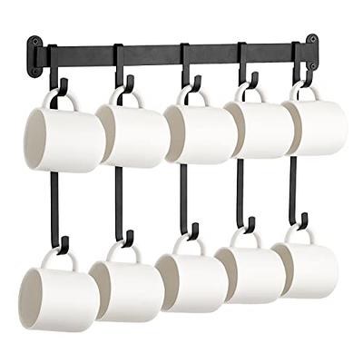 Mkono Coffee Mug Holder Wall Mounted Mug Hooks Rack for 10 Coffee Cup  Organizer, Metal Mug