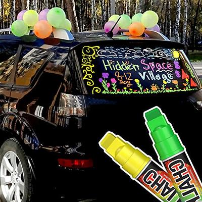 Window Chalk Markers for Cars Washable: 8 Colors Jumbo Liquid Chalk Marker  with 10mm Thick Tips, Big Chalkboard Markers, Car Window Paint Markers Pen  for Glass, Auto, Bistro, Mirror, Poster, Business 