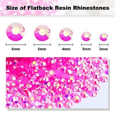 Briskbloom 3000PCS 2mm Resin Flatback Rhinestone, Hot Pink/Rose AB