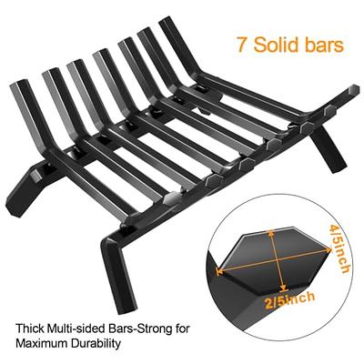 INNFINEST Fireplace Log Grate 23 inch 6 Bar Fire Grates Heavy Duty 3/4”  Wide Solid Steel Indoor Chimney Hearth Outdoor Fire Place Kindling Tool Pit