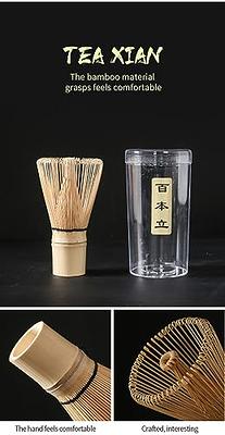 BambooMN Matcha Tea Whisk Set - Bamboo Whisk and Whisk Holder - Black