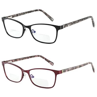  Sexy Leopard Bifocal Reading Glasses with Clear Lenses, Blue  Light Blocking Glasses for Women/Men, Reduce Eyestrain : Health & Household