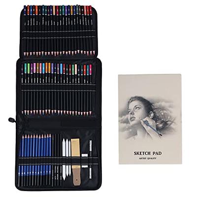 Heshengping, 41pcs Sketching Pencil Set Drawing Sketch Kit Graphite Pencils  Charcoal Pencils Watercolor Pencils Blending Stumps 50page sketchbook