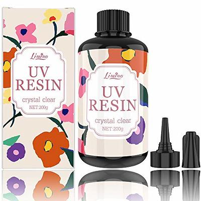 UV Resin 200g - Crystal Clear Ultraviolet Curing Hard Type Glue Epoxy Resin  for DIY Jewelry Making, Craft Decoration - Transparent Solar Cure Sunlight