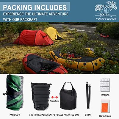 WONITAGO Packraft TPU Inflatable Travel Kayak with Soft Seat Lightweight  Packrafts for Flat Water Rafting/Bicycle Drifting/Litewater Dinghy, 6.8ft,  Green - Yahoo Shopping